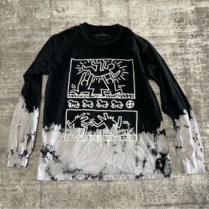 Keith Haring Tie Dye Long Sleeve Graphic Tshirt By Goodie Two Sleeves Size S/M